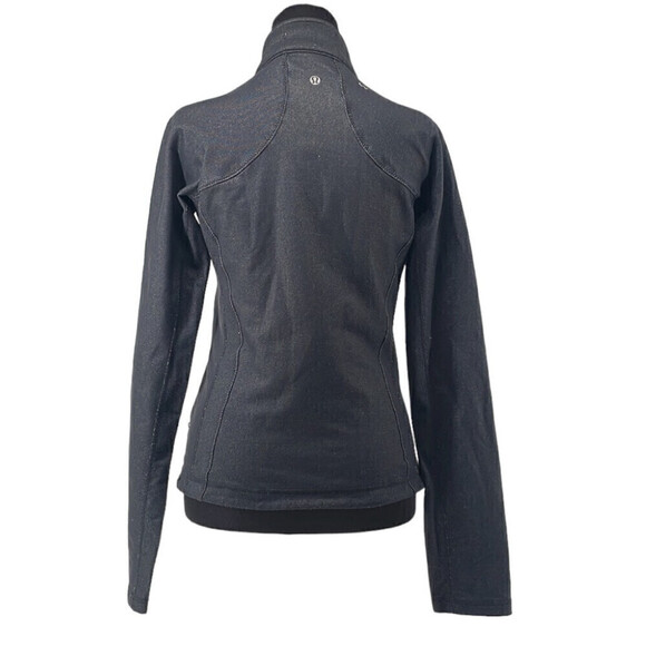 Lululemon jacket zip front denim slub black gym workout sz 6 - Picture 3 of 12